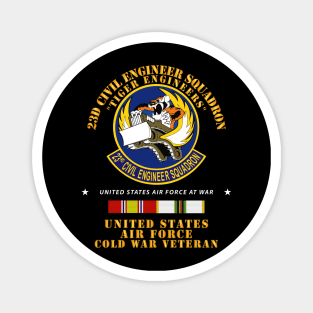 23d Civil Engineer Squadron - Tiger Engineers - Cold War Vet w COLD SVC Magnet